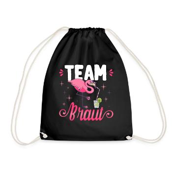 Team Braut JGA Frauen Tshirt Polterabend Damen - Turnbeutel - Schwarz - Vorne