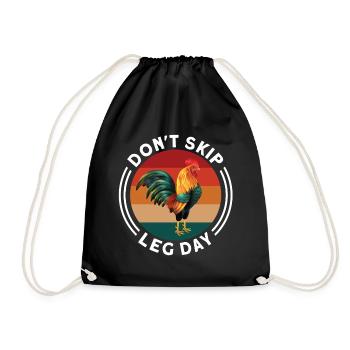 Funny Don't Skip Leg Day For Body Builderrs - Drawstring Bag - black - Front
