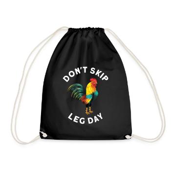 Funny Don't Skip Leg Day For Body Builderrs - Drawstring Bag - black - Front