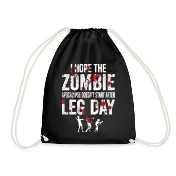 Funny Zombie Leg Day For Gym Lover - Drawstring Bag - black - Front