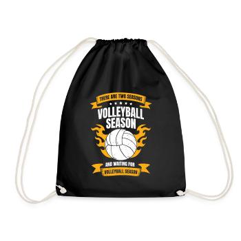 Funny Volleyball Player Season Coach Gift - Drawstring Bag - black - Front