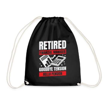 Retired Financial Manager Retirement Gift - Drawstring Bag - black - Front