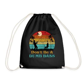 Ne soyez pas une basse stupide drôle de pêche - Sac de sport léger - noir - Devant