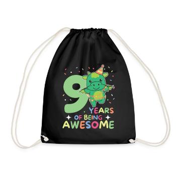 Dragon pour les enfants de 9 ans de neuf ans - Sac de sport léger - noir - Devant