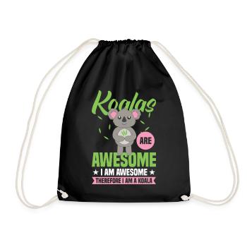 Koalas are great, I'm - Drawstring Bag - black - Front