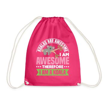 Koalas are great, I'm - Drawstring Bag - fuchsia - Front