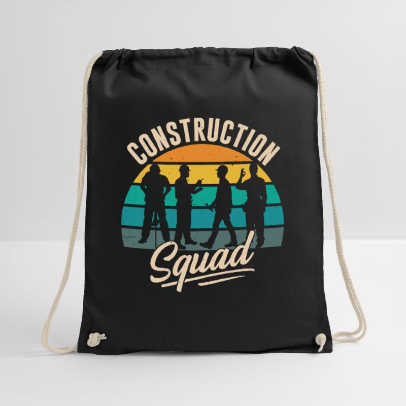 Construction Crew Construction Site Construction Workers Team Teamwork Drawstring Bag