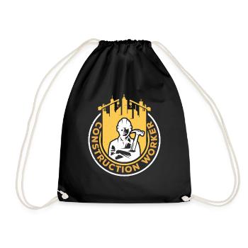 Construction workers Construction Team Teamwork Construction site - Drawstring Bag - black - Front