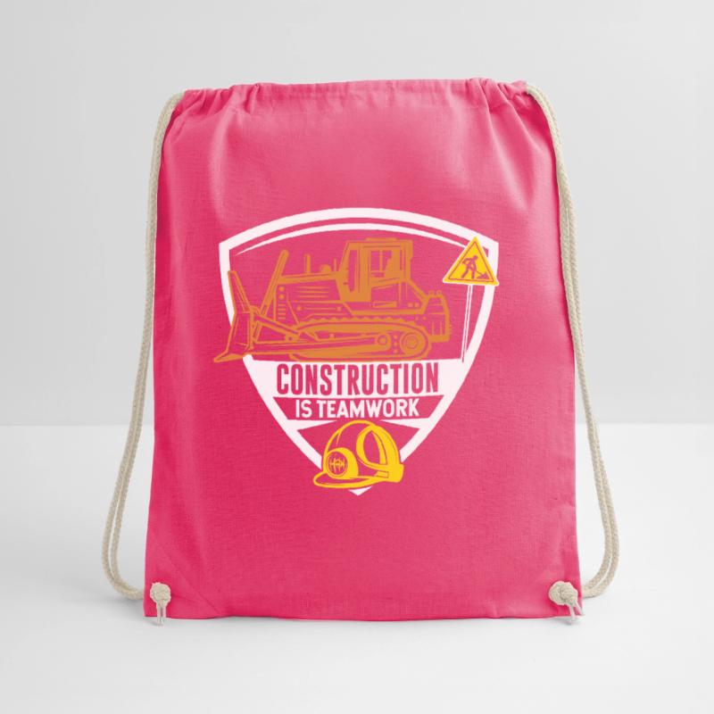 Construction work is teamwork Construction Teamwork Construction site Drawstring Bag