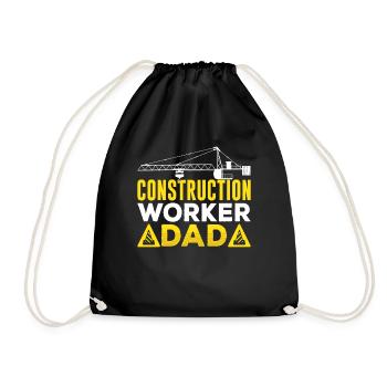 Construction Worker Father Teamwork Team Construction Site Construction - Drawstring Bag - black - Front