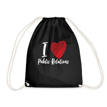 Ich Liebe Public Relations Beruf PR Job - Turnbeutel - Schwarz - Vorne