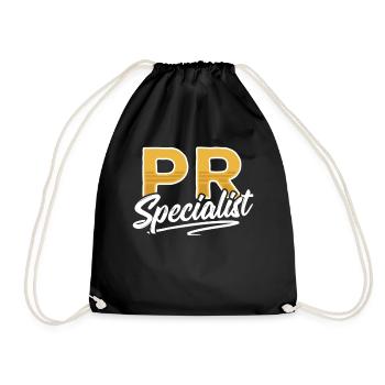 PR Spezialist Beruf Public Relations Job - Turnbeutel - Schwarz - Vorne