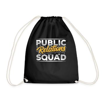 Public Relations Team Öffentlichkeitsarbeit PR - Drawstring Bag - black - Front