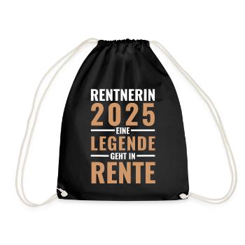 Rentnerin 2025 - Eine Legende geht in Rente - - Turnbeutel - Schwarz - Vorne