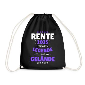 RENTE 2025 EINE LEGENDE VERLÄSST DAS GELÄNDE! Das - Turnbeutel - Schwarz - Vorne