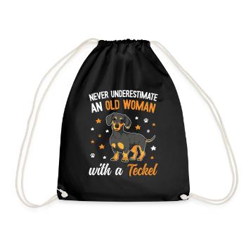 Maman teckel mignonne - Sac de sport léger - noir - Devant