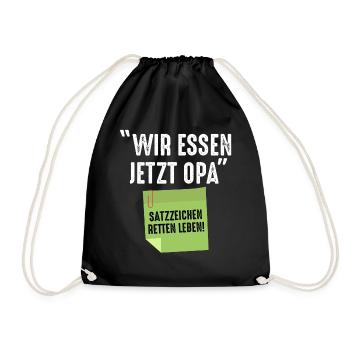 Wir essen jetzt Opa - Turnbeutel - Schwarz - Vorne
