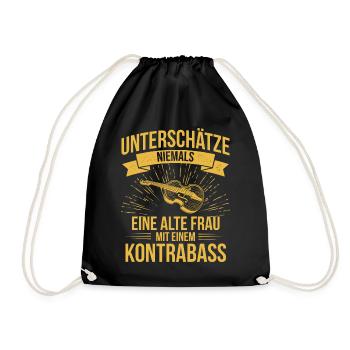 Kontrabass Kontrabassspieler Kontrabassist - Turnbeutel - Schwarz - Vorne