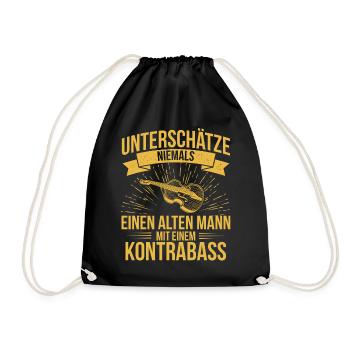 Kontrabass Kontrabassspieler Kontrabassist - Turnbeutel - Schwarz - Vorne