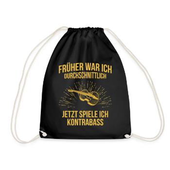 Kontrabass Kontrabassspieler Kontrabassist - Turnbeutel - Schwarz - Vorne