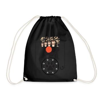 Coffee Pilates Dogs Repeat Funny Pilates - Drawstring Bag - black - Front