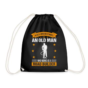 Constructeur de routes Vieil homme Citation Cadeau pour hommes - Sac de sport léger - noir - Devant