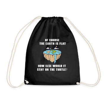 Bien sûr, la Terre est plate et drôle de tortue - Sac de sport léger - noir - Devant