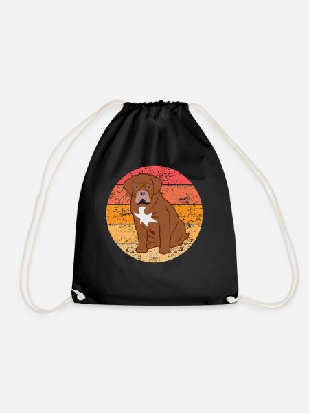 Bordeaux Dogge Hund Hundeliebhaber Retro Geschenk - Turnbeutel - Schwarz