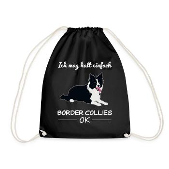 Border Collie Dog Dog Lovers Citation Cadeau - Sac de sport léger - noir - Devant