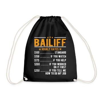 Huissier Salaire horaire - Sac de sport léger - noir - Devant