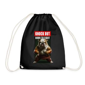Cool drôle de chien de boxe Bulldog cadeau - Sac de sport léger - noir - Devant