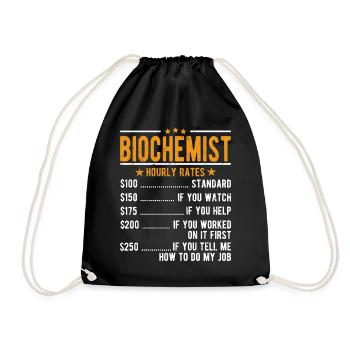 Biochemist Hourly wage - Drawstring Bag - black - Front