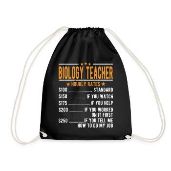 Biology Teachers Hourly wage - Drawstring Bag - black - Front