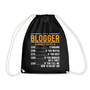 Blogger Salaire horaire - Sac de sport léger - noir - Devant