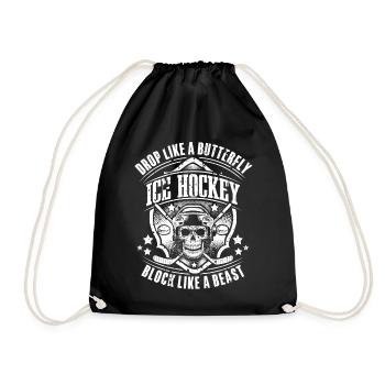 Eishockey  - Drawstring Bag - black - Front