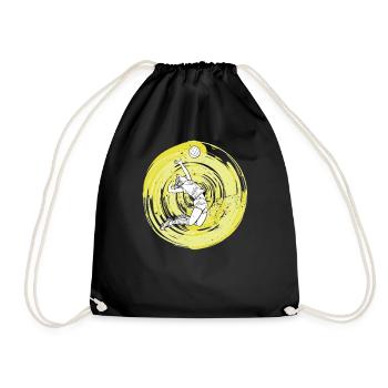 Beachvolleyball Volleyball Volleyballer Vintage - Turnbeutel - Schwarz - Vorne