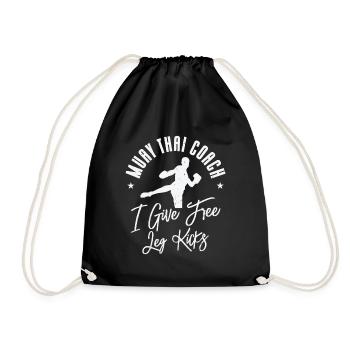 Muay Thai Coach Kickboxing Instructor Martial Arts - Drawstring Bag - black - Front