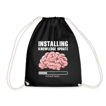 Installing Knowledge Update Student Brain Loading - Drawstring Bag - black - Front