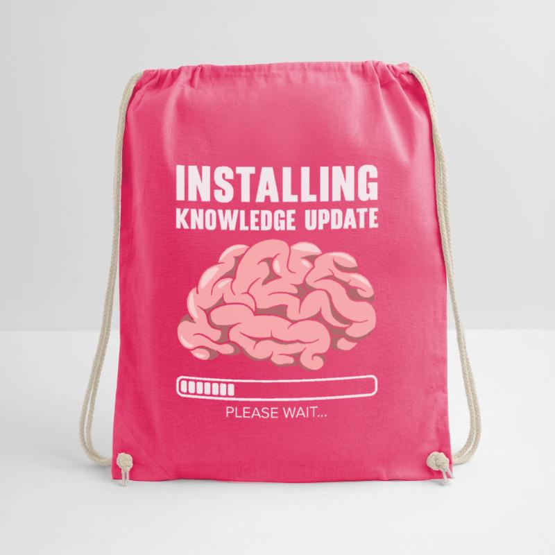 Installing Knowledge Update Student Brain Loading Drawstring Bag