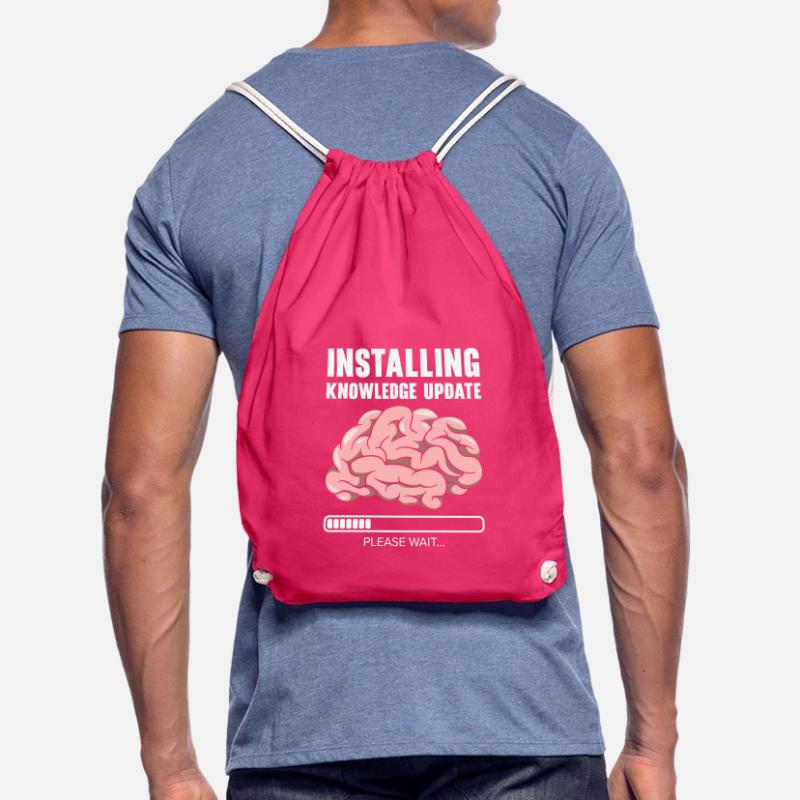 Installing Knowledge Update Student Brain Loading Drawstring Bag