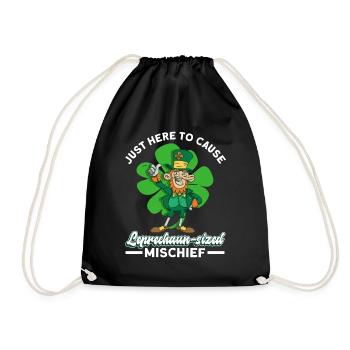 Irland Irisch Kobold St Patricks Day Lustig - Turnbeutel - Schwarz - Vorne