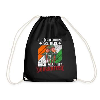 Irland Irisch Kobold St Patricks Day Lustig - Turnbeutel - Schwarz - Vorne