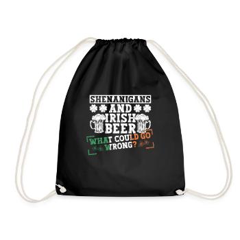 Irland Irisch Lustig Spruch St Patricks Day - Turnbeutel - Schwarz - Vorne