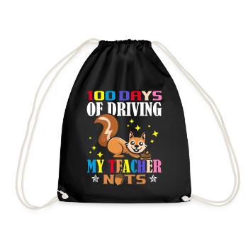 100 Days My Teacher Goes Crazy School - Drawstring Bag - black - Front