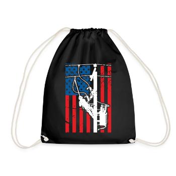Monteur de lignes patriotique pour monteur de lignes et électricien - Sac de sport léger - noir - Devant