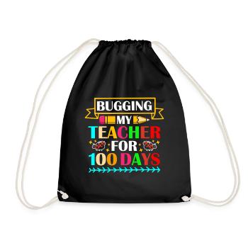 My teacher nerves for 100 days 100th day of school - Drawstring Bag - black - Front