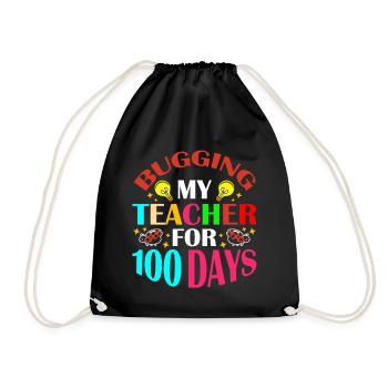 My teacher nerves for 100 days 100th day of school - Drawstring Bag - black - Front