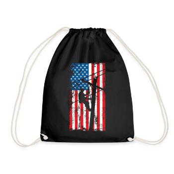 Monteur de lignes patriotique pour monteur de lignes et électricien - Sac de sport léger - noir - Devant