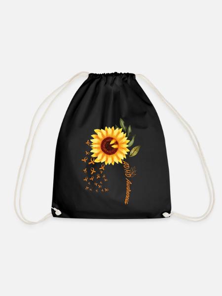 ADHD Awareness For ADHD Awareness Month - Drawstring Bag - black
