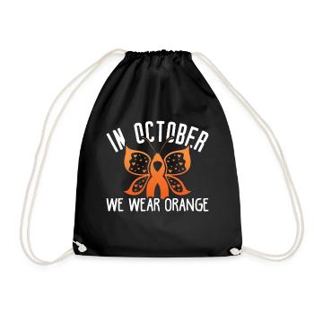 In October We Wear Orange For ADHD Awareness Month - Drawstring Bag - black - Front